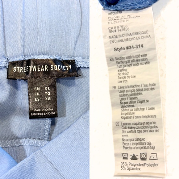 Streetwear Society High-Waisted Shorts Blue Size XL - Picture 7 of 7